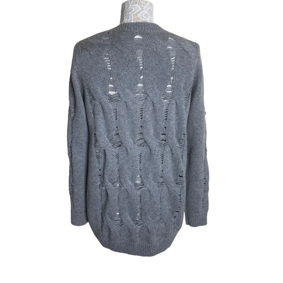 NWT Ag Adriano Goldschmied Sandrine Longline Grey Wool Cardigan size Small - Picture 3 of 7